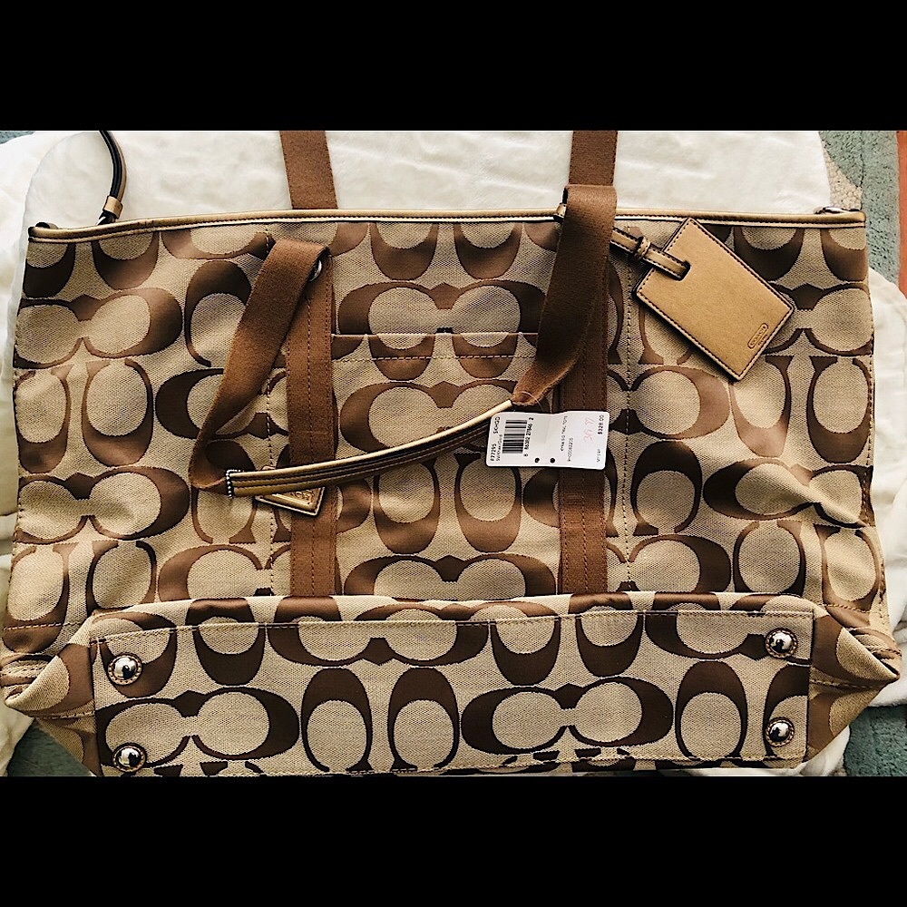 Coach signature travel tote